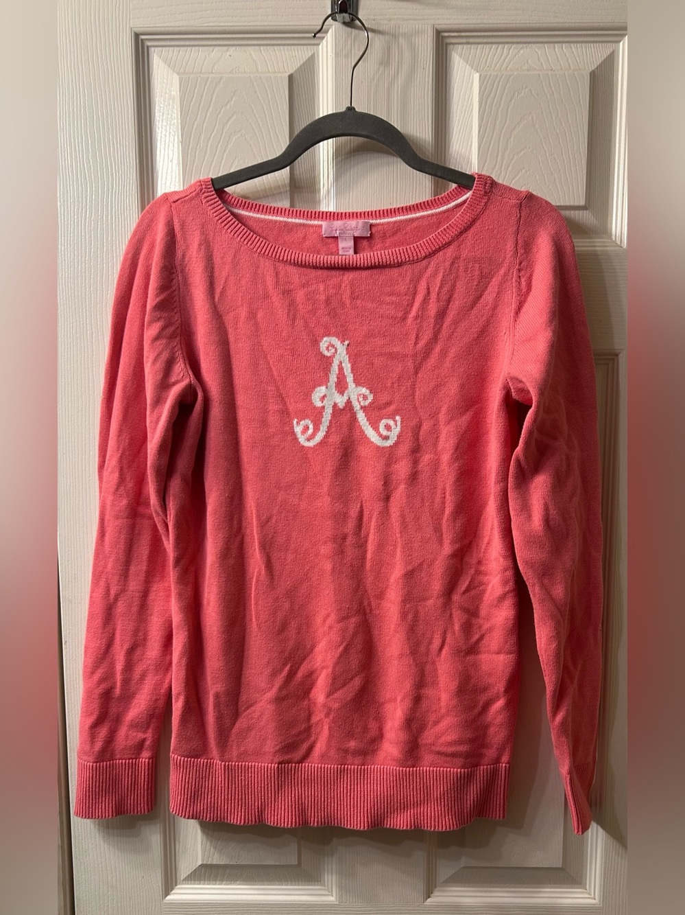 LILLY PULITZER MARIELLE SWEATER A MONOGRAM, SIZE L